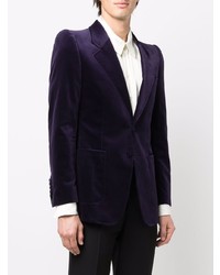 Gucci Single Breasted Velvet Blazer