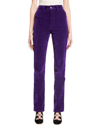 Marc Jacobs Velvet High Rise Disco Jeans Purple