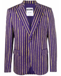 Violet Vertical Striped Blazer
