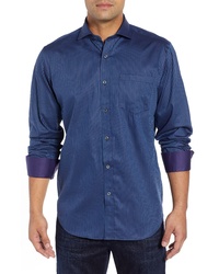 Violet Vertical Striped Long Sleeve Shirt