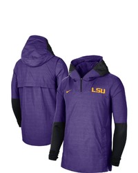 Nike Purple Lsu Tigers College Player Quarter Zip Pullover Hoodie Jacket