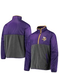 G-III SPORTS BY CARL BANKS Purplecharcoal Minnesota Vikings Advance Transitional Quarter Zip Jacket
