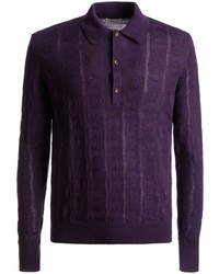 Violet Wool Polo Neck Sweater