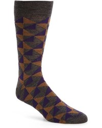 Lorenzo Uomo Geometric Merino Wool Blend Socks