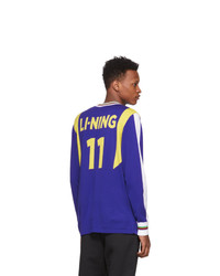 Li-Ning Blue Colorblock Half Zip Sweater