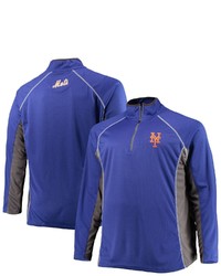 FANATICS Branded Royalcharcoal New York Mets Big Tall Pebble Raglan Quarter Zip Jacket At Nordstrom