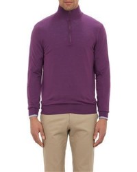 Luciano Barbera Half Zip Sweater Purple