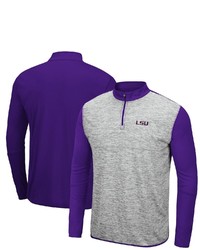 Colosseum Heathered Graypurple Lsu Tigers Prospect Quarter Zip Jacket In Heather Gray At Nordstrom