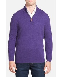 Nordstrom Shop Regular Fit Cashmere Quarter Zip Pullover