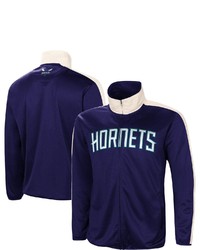 G-III SPORTS BY CARL BANKS Purplewhite Charlotte Hornets Zone Blitz Tricot Full Zip Track Jacket