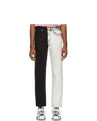 Alexander Wang White And Black Bicolor Five Pocket Jeans