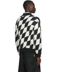 Thames MMXX Black White Argyle Savoy Sweater