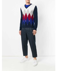 Ballantyne Colour Contrast V Neck Sweater