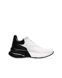 Alexander McQueen Black And White Contrast Leather Sneakers