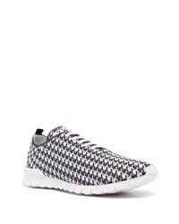 Kiton Houndstooth Print Low Top Sneakers