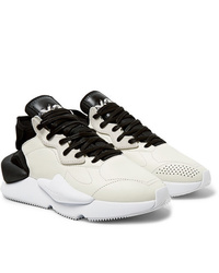 Y-3 Kaiwa Suede Trimmed Leather And Neoprene Sneakers