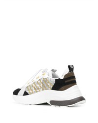 John Galliano Printed Lace Up Sneakers