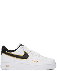 Nike White Air Force 1 07 Lv8 Metallic White Gold Sneakers