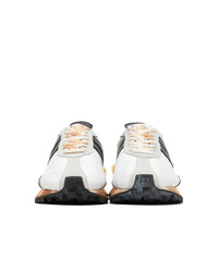 Lanvin White And Black Bumpr Sneakers