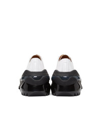 Maison Margiela White And Black Leather Woven Sneakers