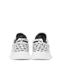 Givenchy White And Black Refracted Logo Spectre Runner Sneakers