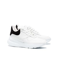 Alexander McQueen White And Black Runner Leather Sneakers