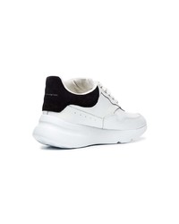 Alexander McQueen White And Black Runner Leather Sneakers