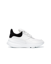 Alexander McQueen White And Black Runner Leather Sneakers