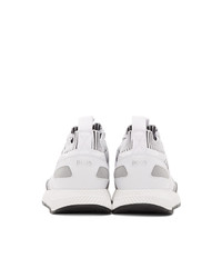 BOSS White And Grey Titanium Run Sneakers