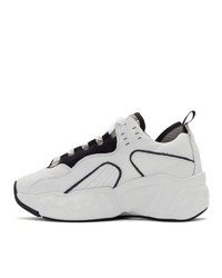 Acne Studios White And Navy Manhattan Sneakers