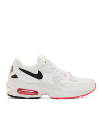 Nike White And Pink Air Max 2 Light Sneakers