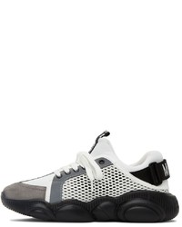 Moschino White Grey Teddy Sneakers