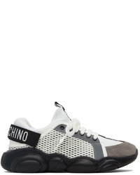 Moschino White Grey Teddy Sneakers