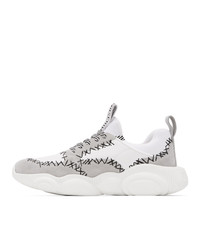 Moschino White Patchwork Teddy Sneakers