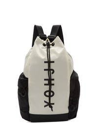 Y-3 Off White And Black Mini Yohji Letters Backpack