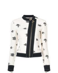 White and Black Biker Jacket