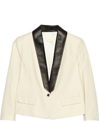Band Of Outsiders Leather Trimmed Cotton Blazer