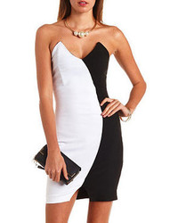 Charlotte Russe Pointed Color Block Strapless Bodycon Dress