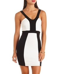 Charlotte Russe Textured Color Block Bodycon Dress