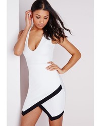 Missguided Plunge Bodycon Dress White