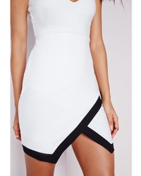 Missguided Plunge Bodycon Dress White