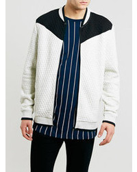 Topman Off Whitegrey Quilted Bomber Jacket