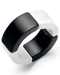 Macy's Robert Rose Black And White Colorblock Stretch Bracelet