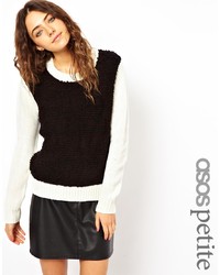 Asos Petite Fluffy Front Color Block Sweater