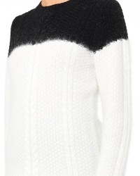 Band Of Outsiders Bi Colour Cable Knit Sweater