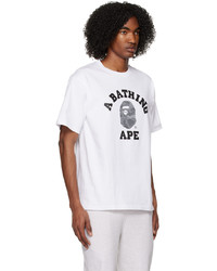 BAPE White Grid Camo College T Shirt