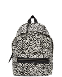 White and Black Canvas Backpack