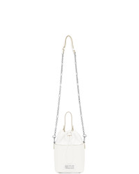 White and Black Canvas Bucket Bag