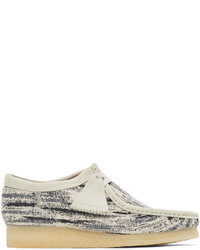 White and Black Canvas Desert Boots