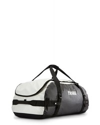 White and Black Canvas Duffle Bag
